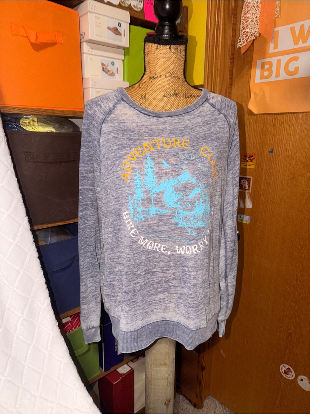 Blue Graphic Adventure Crewneck Sweatshirt - Women's Sweater - Picture 2 of 8